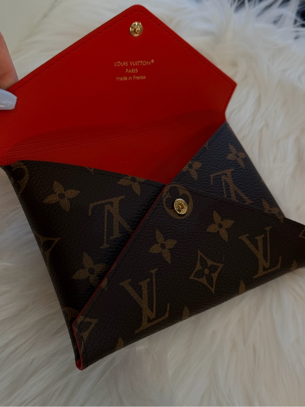 Louis Vuitton Brown Monogram Envelope Card Case with Gold Snap - Picture 3 of 5